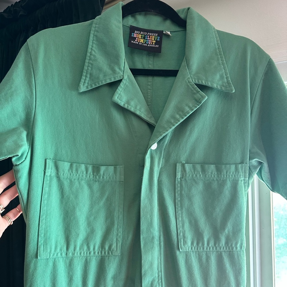 Big Bud Press Green Short Sleeve Jumpsuit Sz M